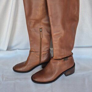 Linea Paolo Kamile Leather Brown Knee-high Boots